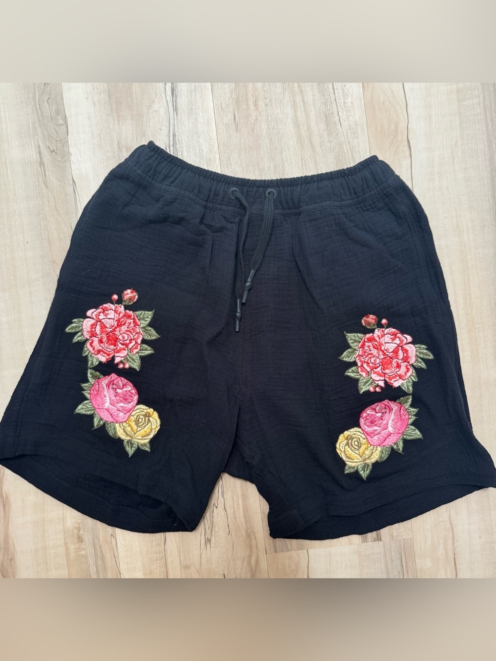 Agua Bendita NWT SET Cotton Jack Shirt & CeCe Shorts Embroidered Flower Crinkle - Picture 8 of 12